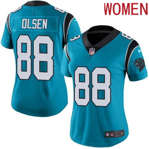 2019 Women Carolina Panthers #88 Olsen blue Nike Vapor Untouchable Limited NFL Jersey